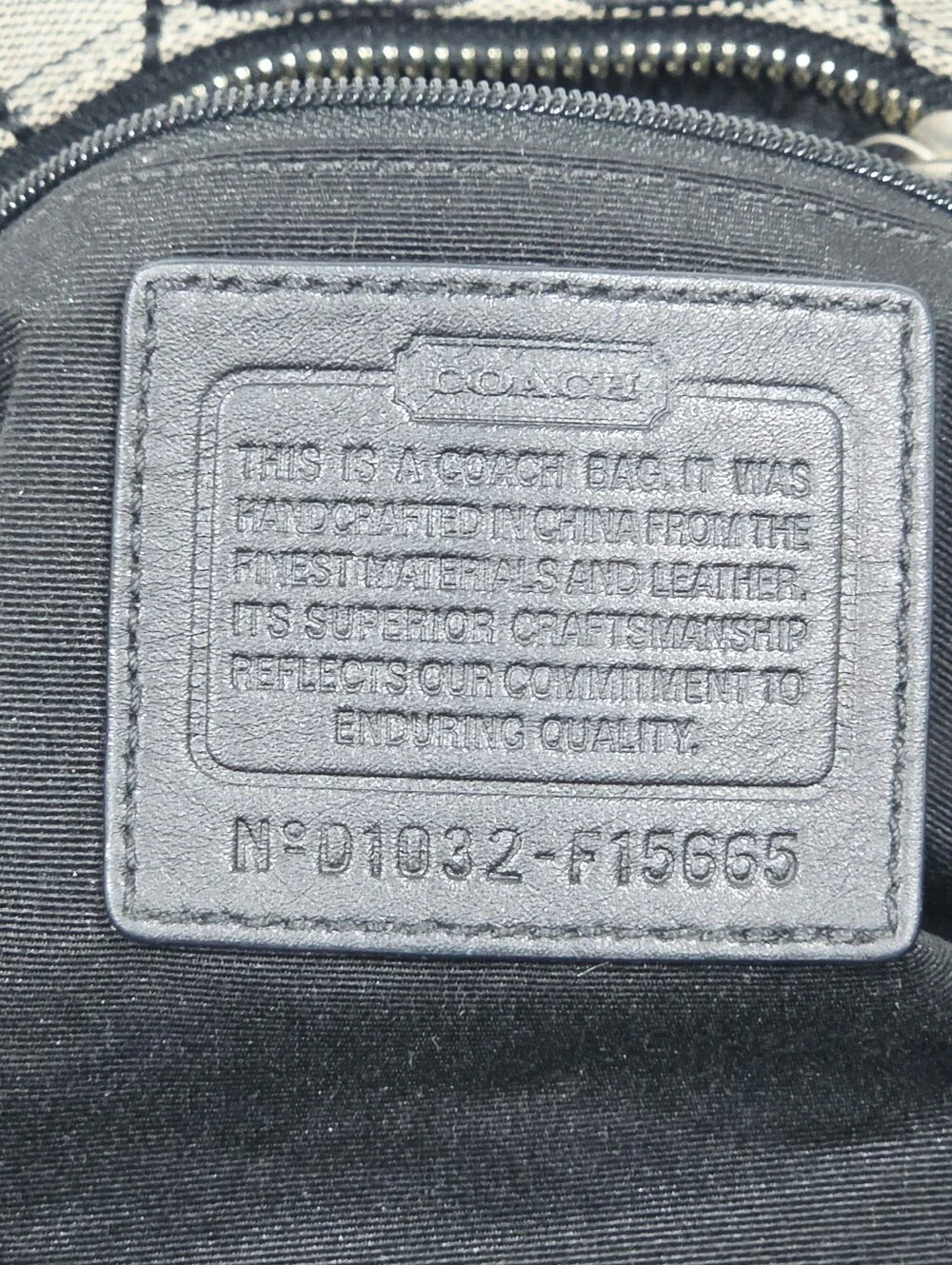 Coach Signature Jacquard Tote Bag Black Ivory Leather Trim F15665